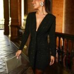 Robe De Soiree Midi A Paillette Noir S