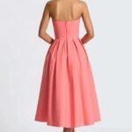 Robe De Soiree Midi Evasee Haut Bustier