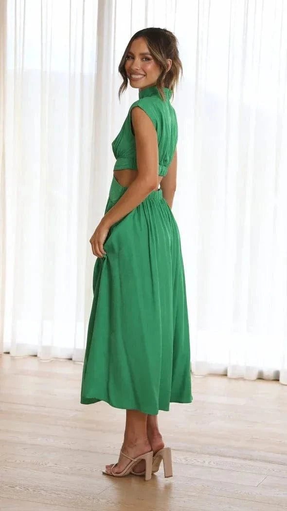 Robe De Soiree Midi Fluide Col Halter 10