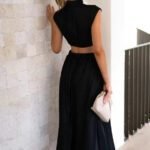 Robe De Soiree Midi Fluide Col Halter 2