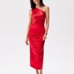 Robe De Soiree Moulante Asymetrique Rouge Rouge 34