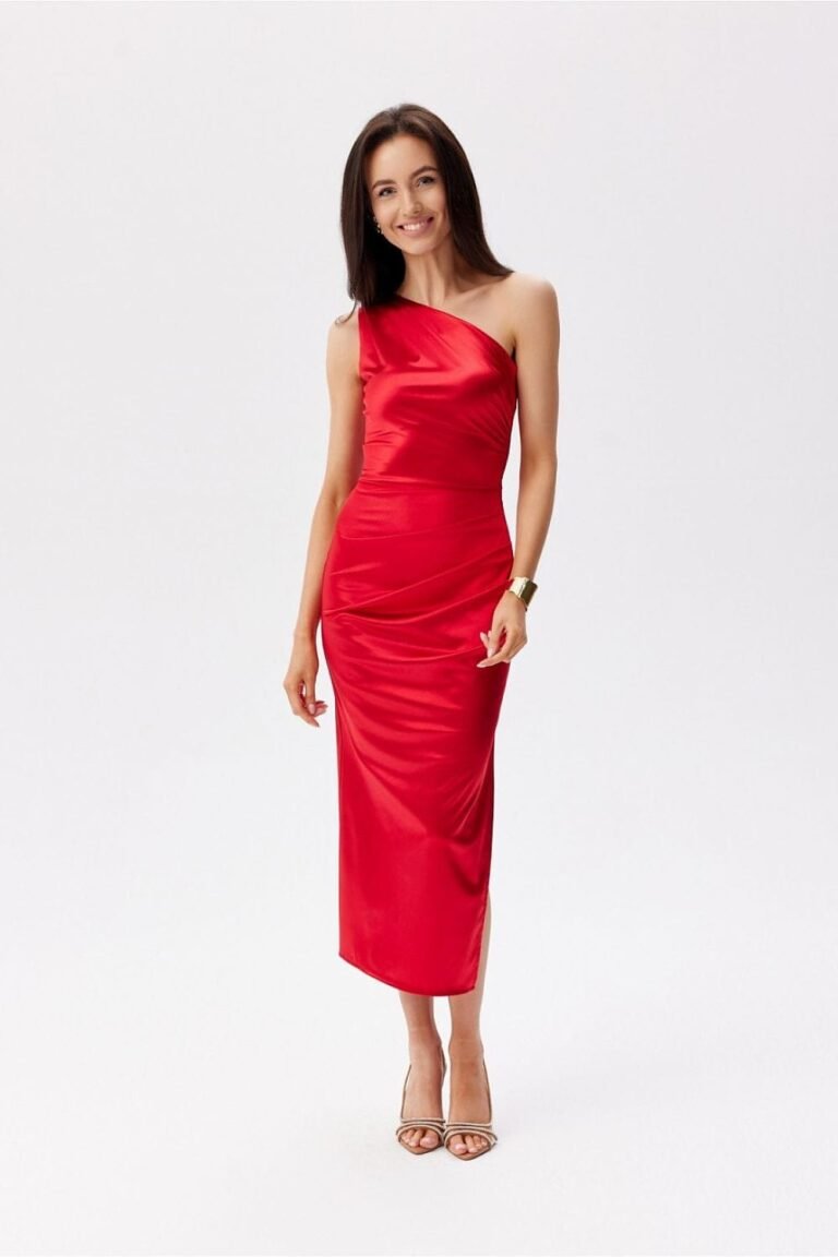 Robe De Soiree Moulante Asymetrique Rouge Rouge 34