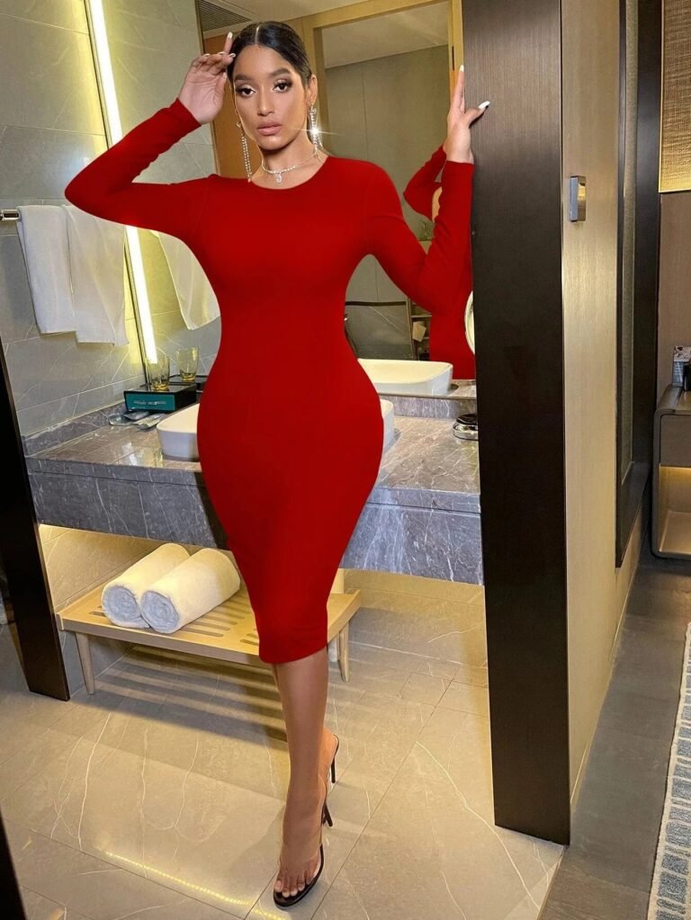 Robe De Soiree Moulante Manches Longues