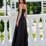 Robe De Soiree Noire Longue Satinee