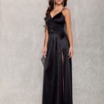 Robe De Soiree Noire Longue Satinee 2