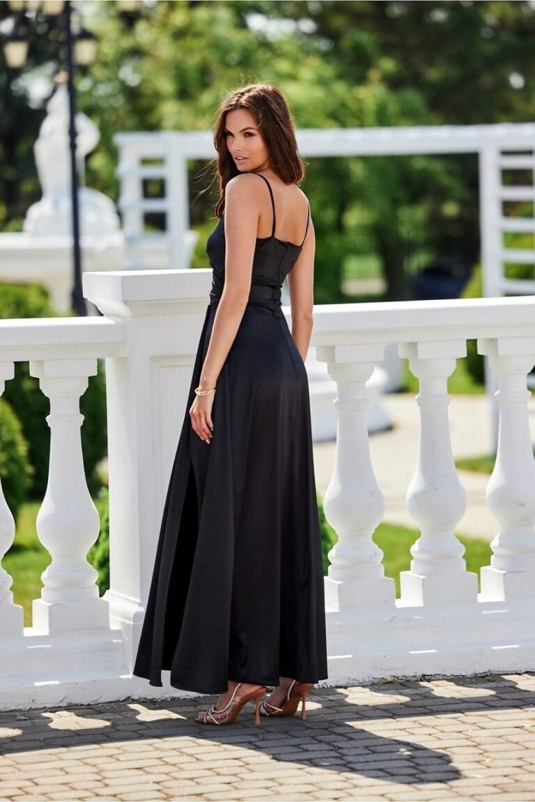 Robe De Soiree Noire Longue Satinee