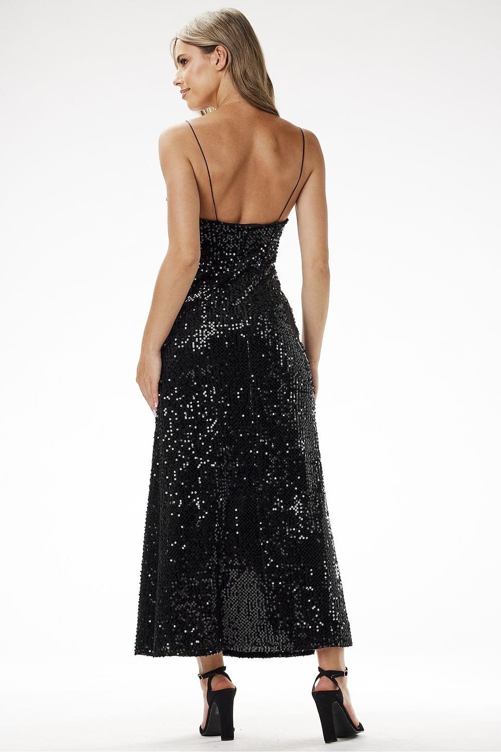 Robe De Soiree Paillette Chic Longue Bretelles 3