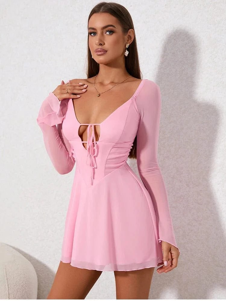 Robe De Soiree Rose Sexy 5