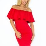 Robe De Soiree Rouge Epaules Denudees Rouge Xs