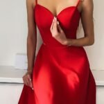 Robe De Soiree Rouge Satinee Chic Rouge 34