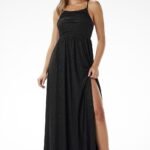 Robe De Soiree Sequin Longue Fendue Noir S