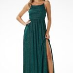 Robe De Soiree Sequin Longue Fendue Vert S