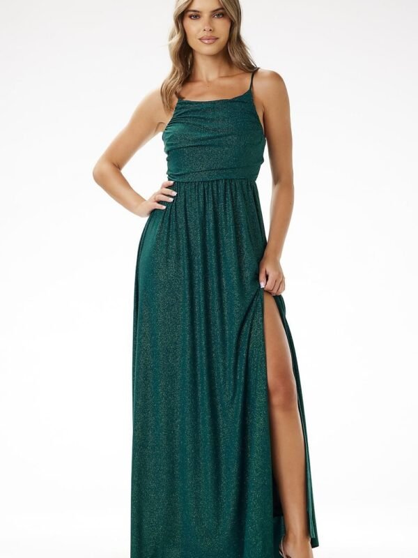 Robe De Soiree Sequin Longue Fendue Vert S