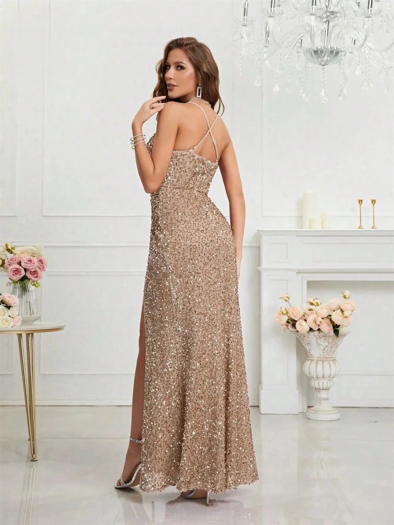 Robe De Soiree Sequin Moulante Sexy 2