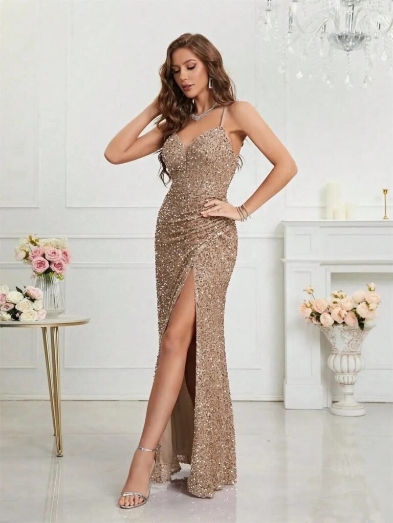 Robe De Soiree Sequin Moulante Sexy 4