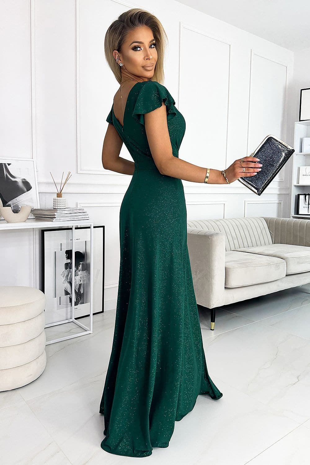 Robe De Soiree Sequin Verte Longue