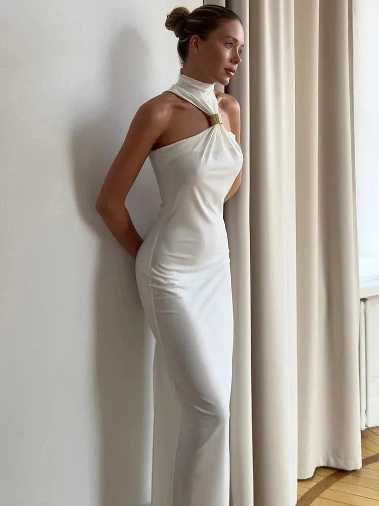 Robe De Soiree Sexy Longue Epaules Denudees Blanc S