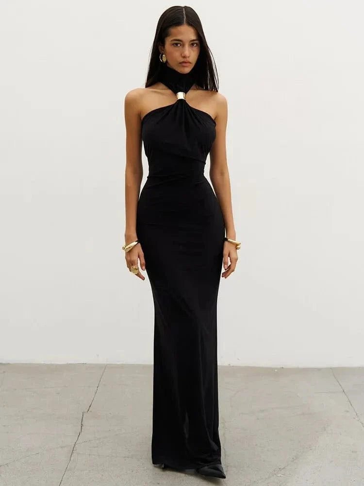 Robe De Soiree Sexy Longue Epaules Denudees Noir S