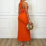Robe De Soiree Sexy Orange 3