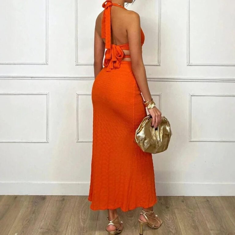 Robe De Soiree Sexy Orange 3