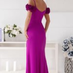 Robe De Soiree Violette Fendue Longue Chic