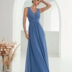 Robe Demoiselle Dhonneur Beige Creme Bleu S