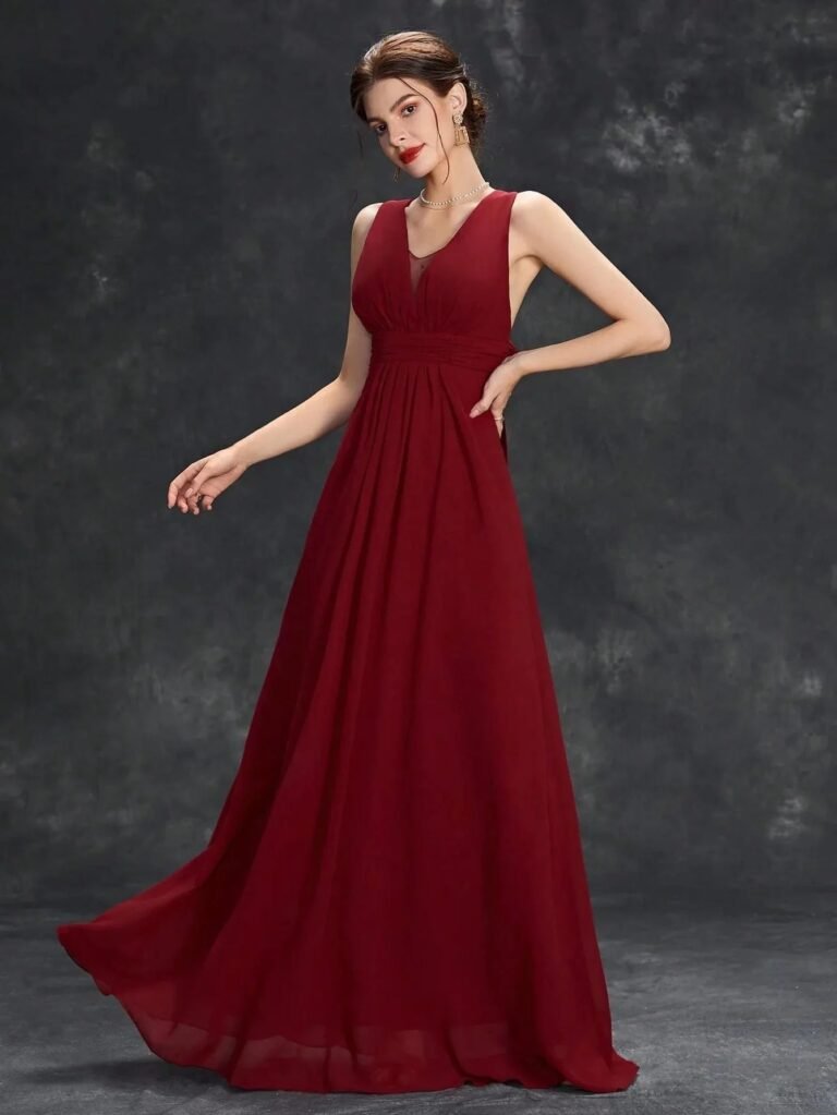 Robe Demoiselle Dhonneur Beige Creme Bordeaux S