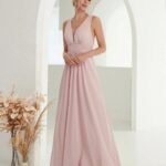 Robe Demoiselle Dhonneur Beige Creme Rose Pastel S