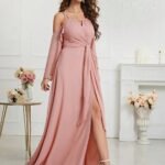 Robe Demoiselle Dhonneur Boheme Rose Poudre 2