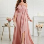 Robe Demoiselle Dhonneur Boheme Rose Poudre 5
