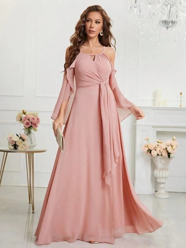 Robe Demoiselle Dhonneur Boheme Rose Poudre Rose Poudre S