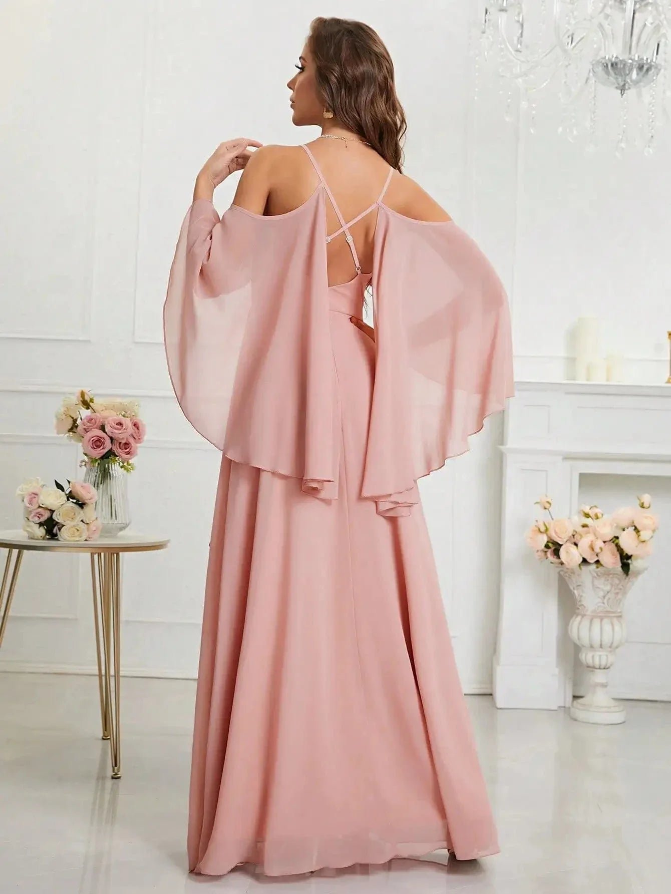Robe Demoiselle Dhonneur Boheme Rose Poudre