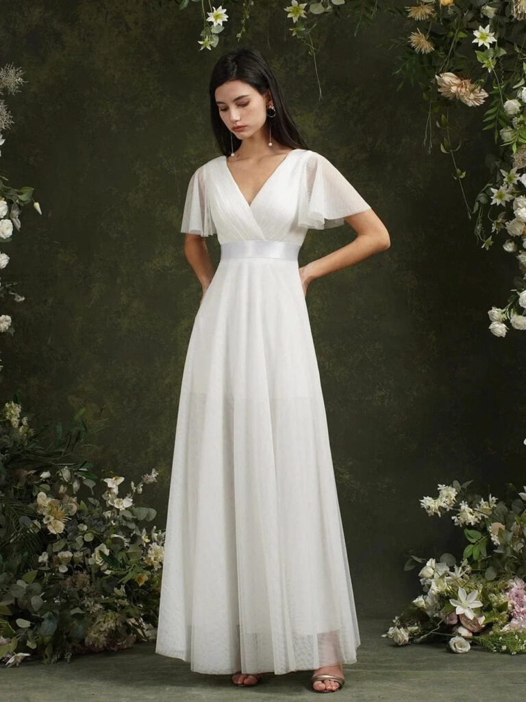 Robe Demoiselle Dhonneur Chic Blanche Blanc 32