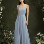 Robe Demoiselle Dhonneur Chic Dos Dentelle Bleu Clair 32
