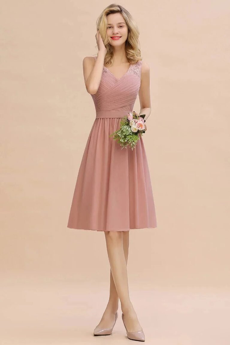 Robe Demoiselle Dhonneur Chic Rose Poudre 2