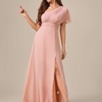 Robe Demoiselle Dhonneur Chic Rose Poudre 4