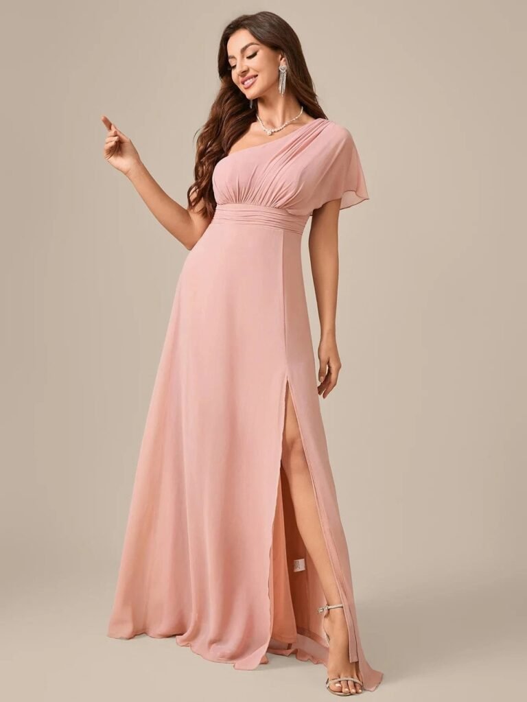 Robe Demoiselle Dhonneur Chic Rose Poudre 4