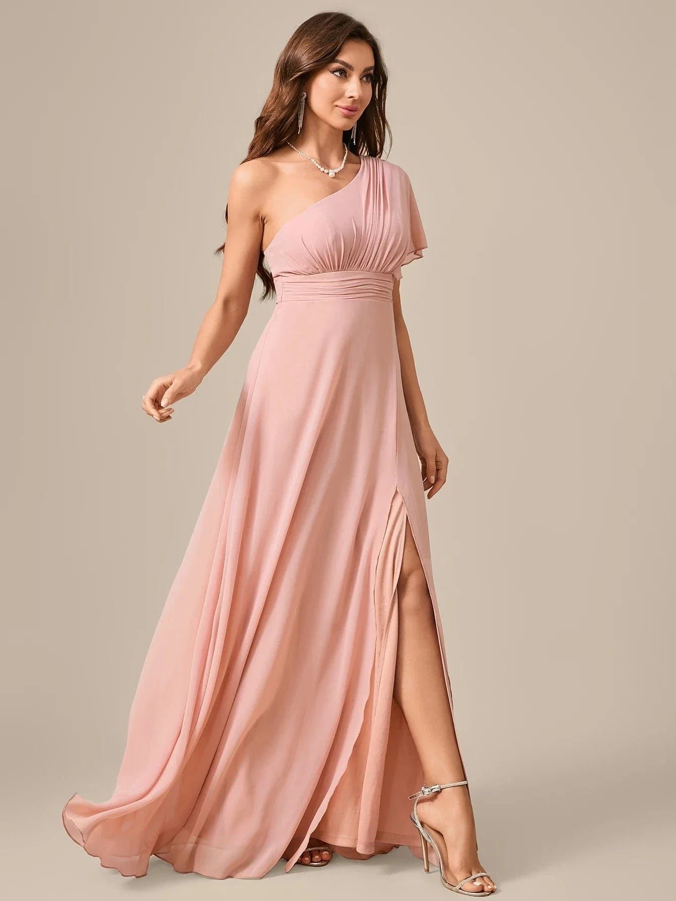 Robe Demoiselle Dhonneur Chic Rose Poudre 5
