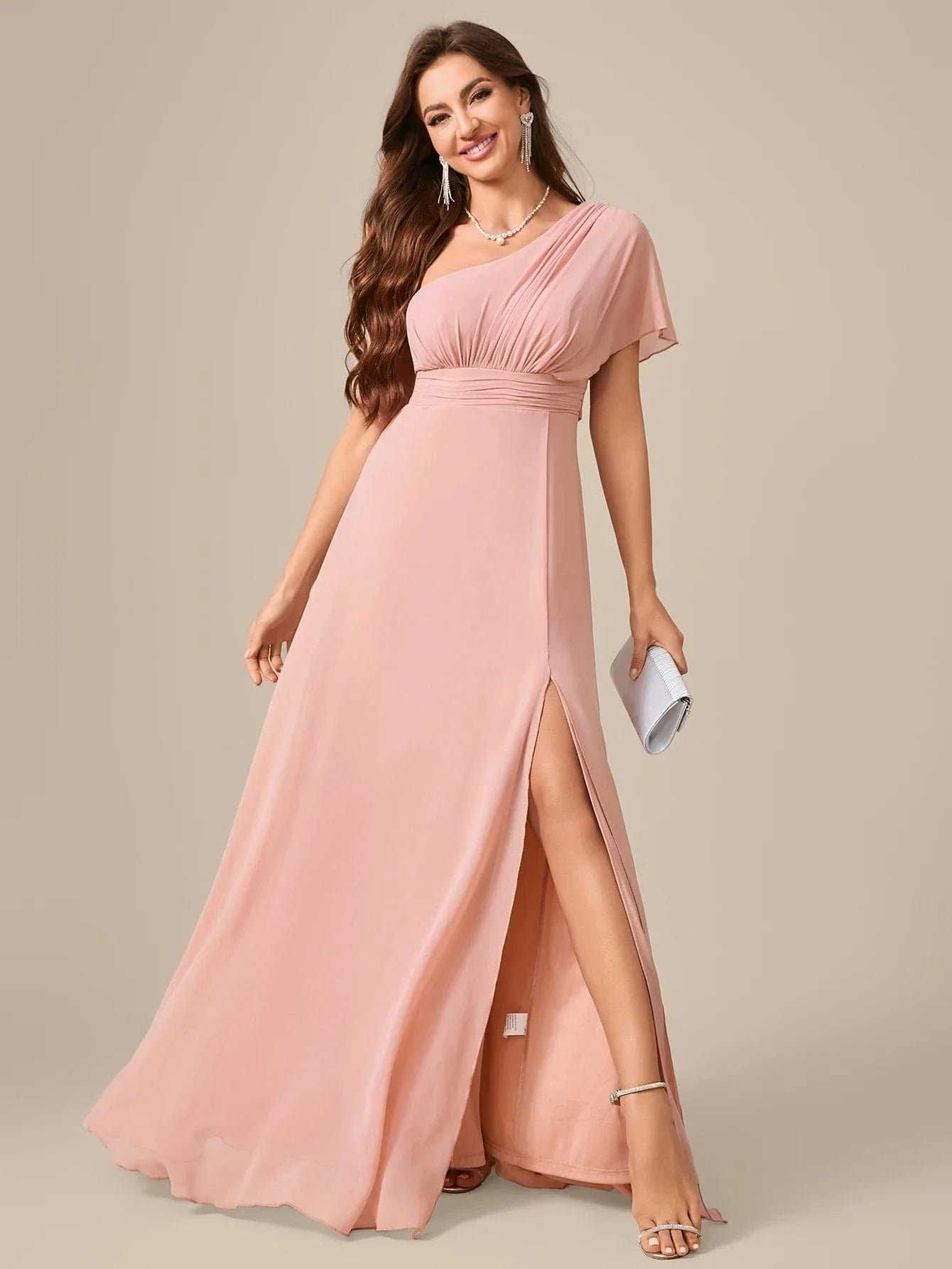 Robe Demoiselle Dhonneur Chic Rose Poudre 6