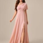 Robe Demoiselle Dhonneur Chic Rose Poudre Rose Poudre S