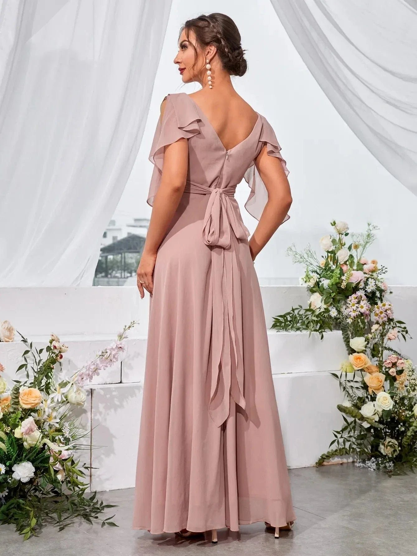 Robe Demoiselle Dhonneur Col En V 10