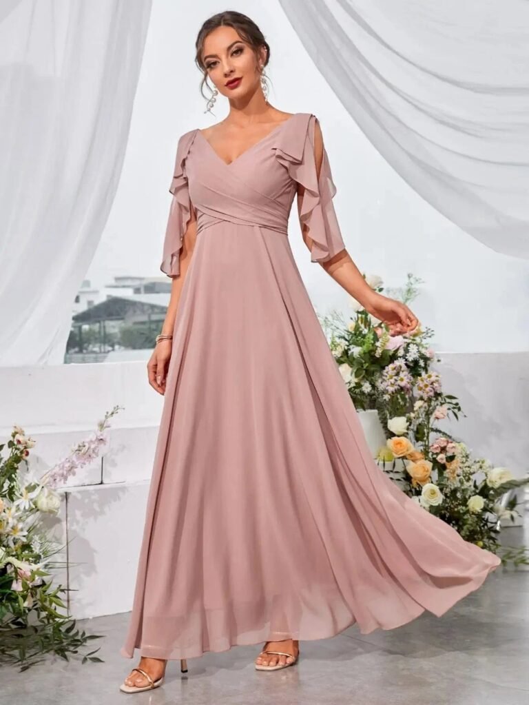Robe Demoiselle Dhonneur Col En V 12