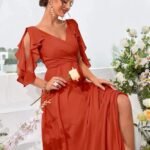 Robe Demoiselle Dhonneur Col En V 13