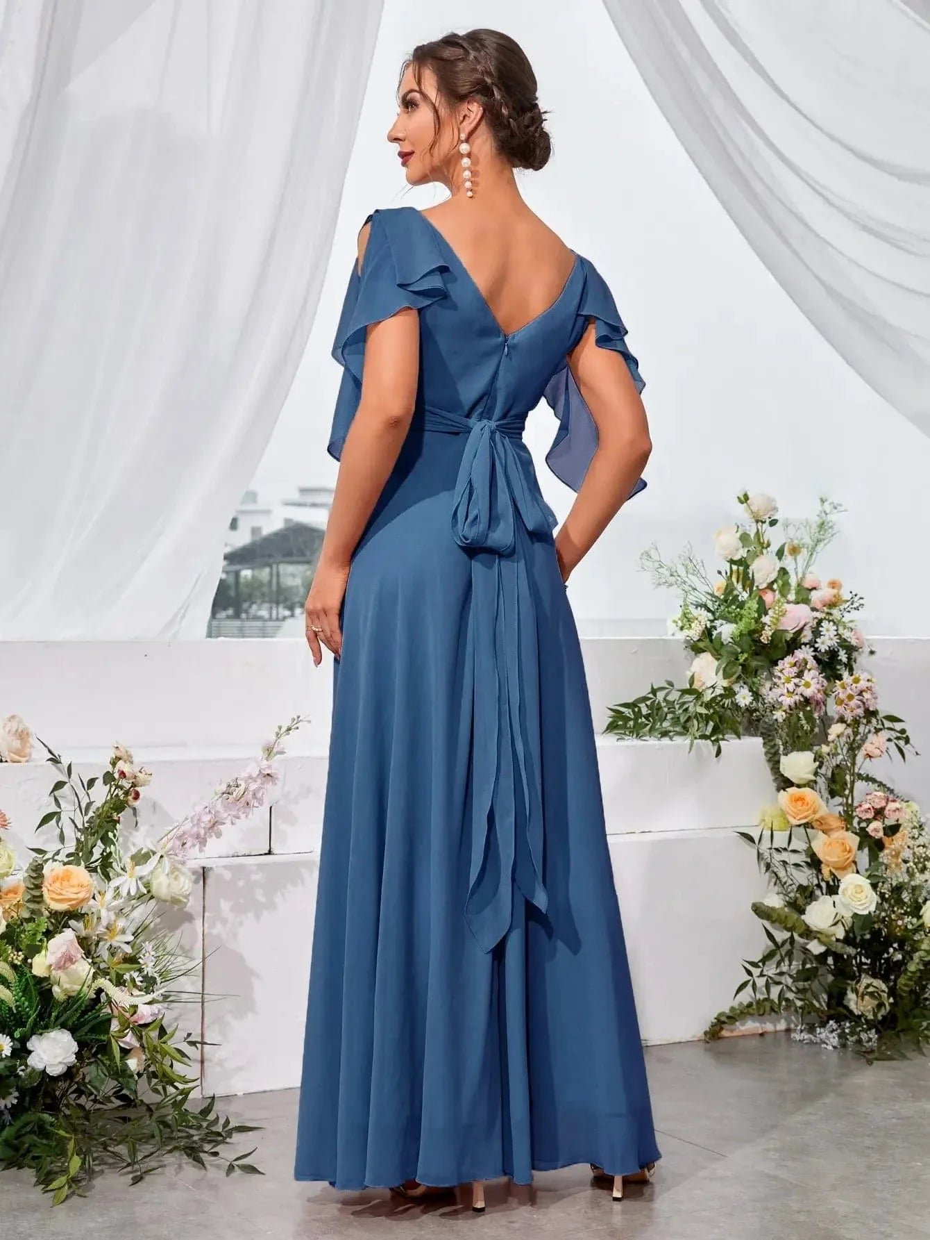Robe Demoiselle Dhonneur Col En V 2
