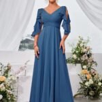 Robe Demoiselle Dhonneur Col En V 5