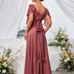 Robe Demoiselle Dhonneur Col En V 6