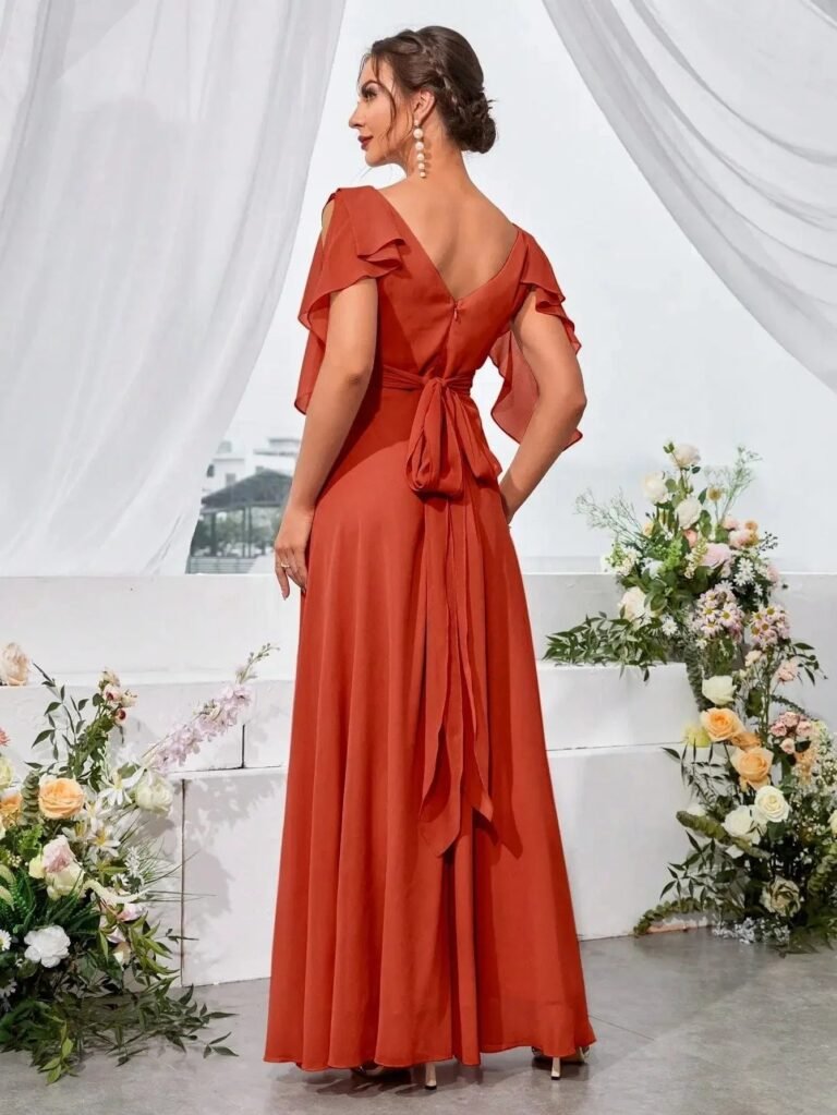 Robe Demoiselle Dhonneur Col En V