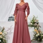 Robe Demoiselle Dhonneur Col En V 9
