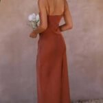 Robe Demoiselle Dhonneur Fendue Terracotta