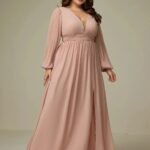 Robe Demoiselle Dhonneur Grande Taille Manches Longues 2
